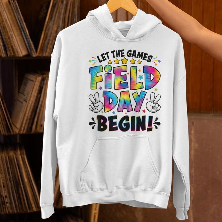 Let The Games Field Day Begin Tie Dye Adults Teacher Kids Women's Hoodie, gift for family, gift for coworker