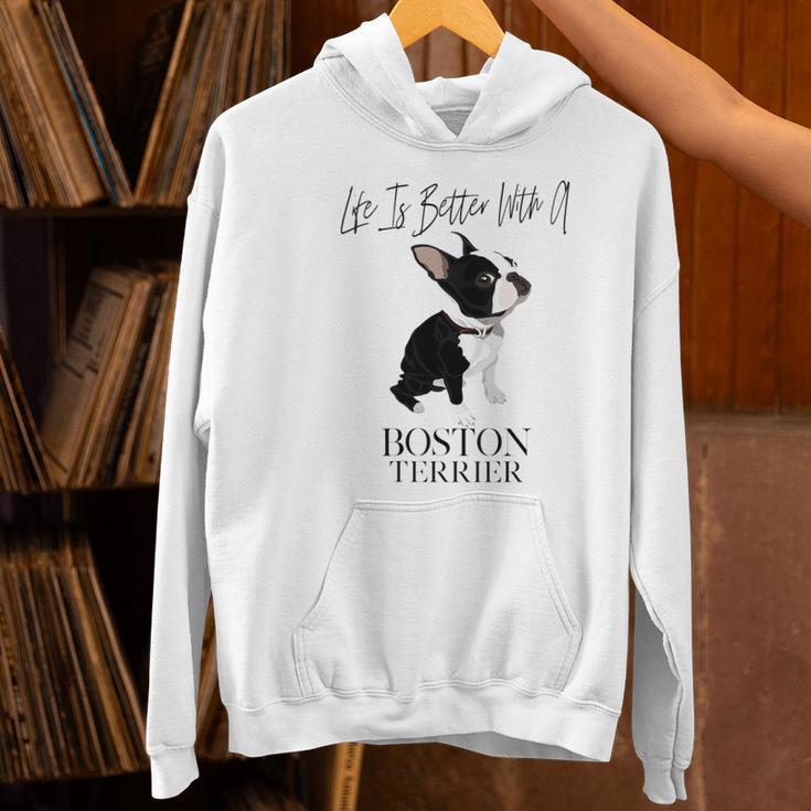 Life Is Better With A Boston Terrier Dog For Lover Women's Hoodie, gift for family, gift for coworker