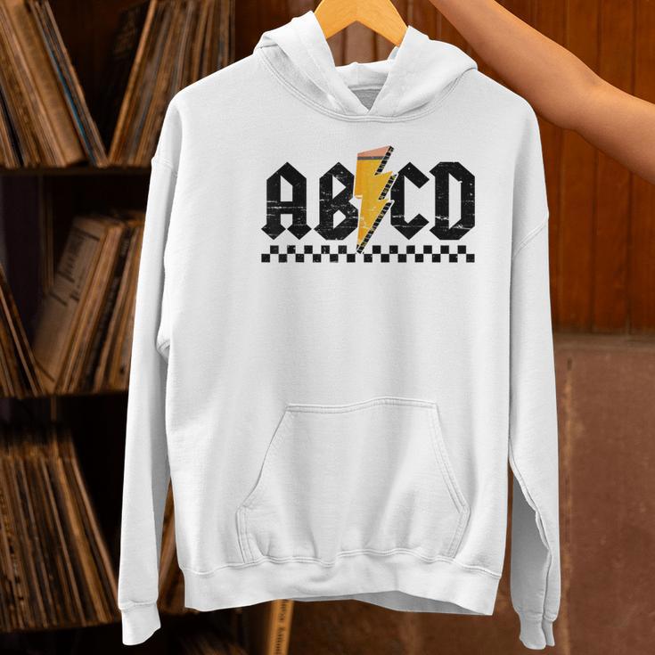Lightning Pencil Rock'n Roll ABCD Teacher Back To School Kid Women's Hoodie, gift for family, gift for coworker Lightning Pencil Rock'n Roll ABCD Teacher Back To School Kid Women's Hoodie, gift for family, gift for coworker
