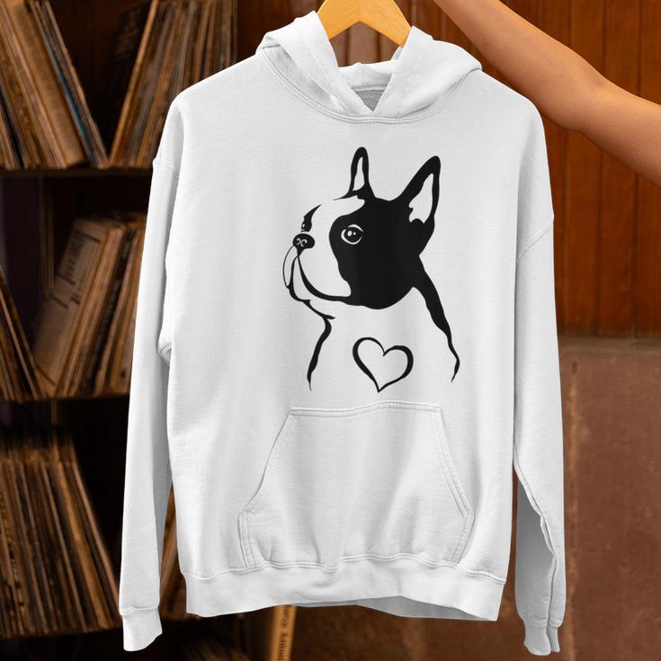 I Love My Boston Terrier Dog With Heart Women's Hoodie, gift for family, gift for coworker