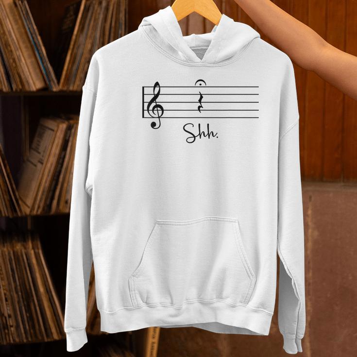 Music Notes Shirt Shh Quarter Fermata Teacher Women's Hoodie, gift for family, gift for coworker