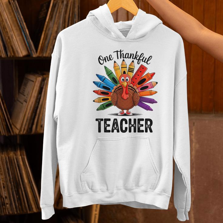 One Thankful Teacher Thanksgiving TurkeyCute Pencil Women's Hoodie, gift for family, gift for coworker