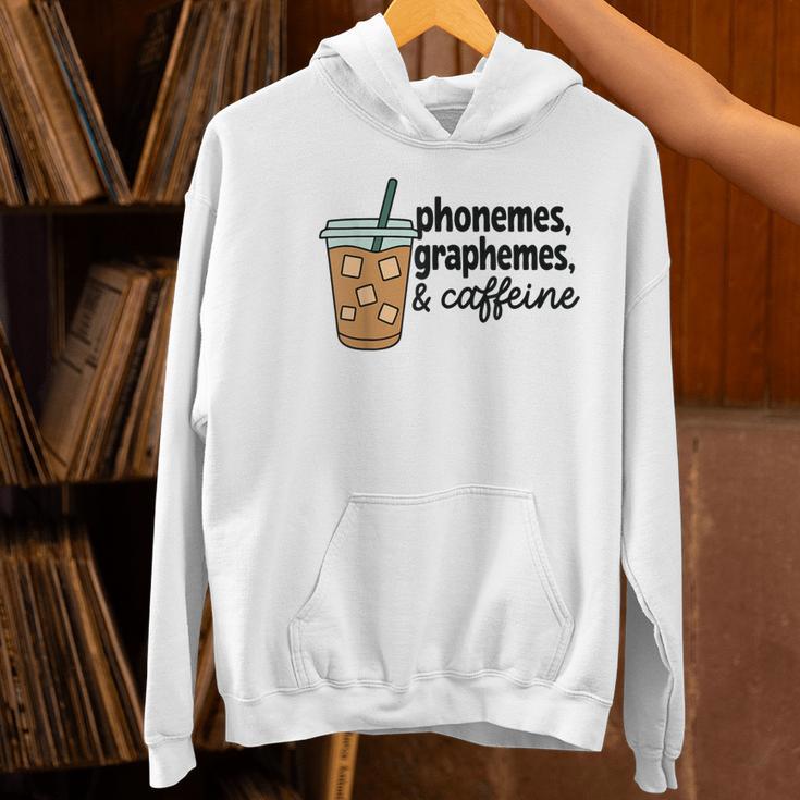 Phonemes Graphemes And Caffeine Coffee Teacher Appreciation Women's Hoodie, gift for family, gift for coworker Phonemes Graphemes And Caffeine Coffee Teacher Appreciation Women's Hoodie, gift for family, gift for coworker