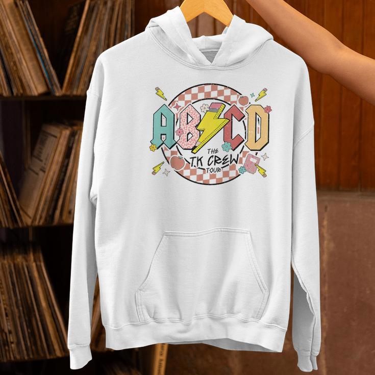 Retro ABCD Transitional Kindergarten Teacher Tour TK Teacher Women's Hoodie, gift for family, gift for coworker