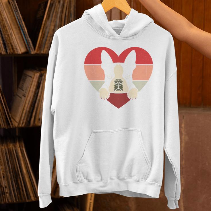 Retro Heart Boston Terrier Dog Vintage Valentine Women's Hoodie, gift for family, gift for coworker