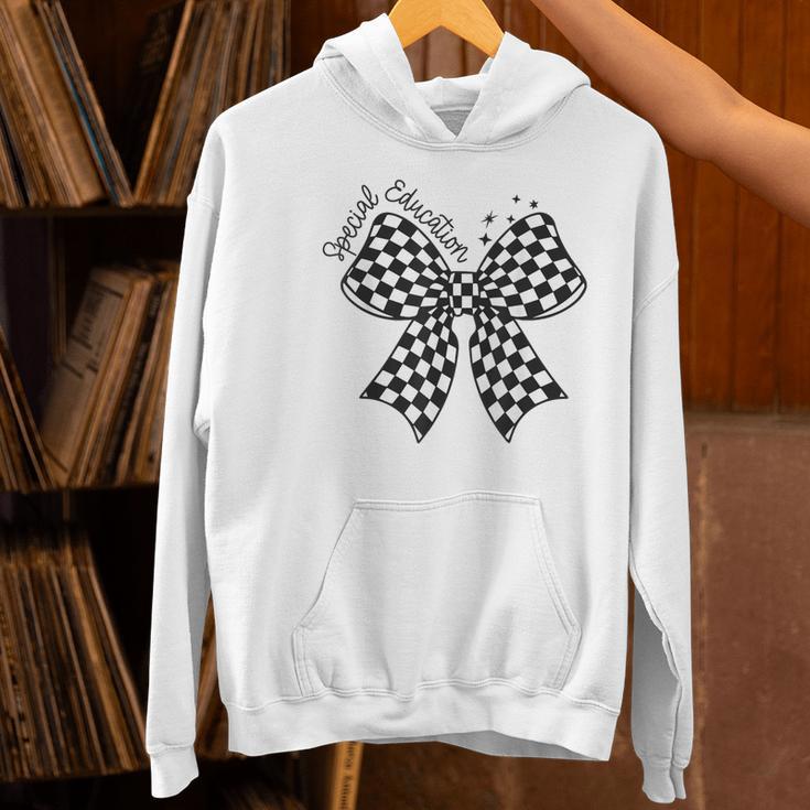 Retro Special Education Squad Coquette Bow SPED Teacher Women's Hoodie, gift for family, gift for coworker Retro Special Education Squad Coquette Bow SPED Teacher Women's Hoodie, gift for family, gift for coworker