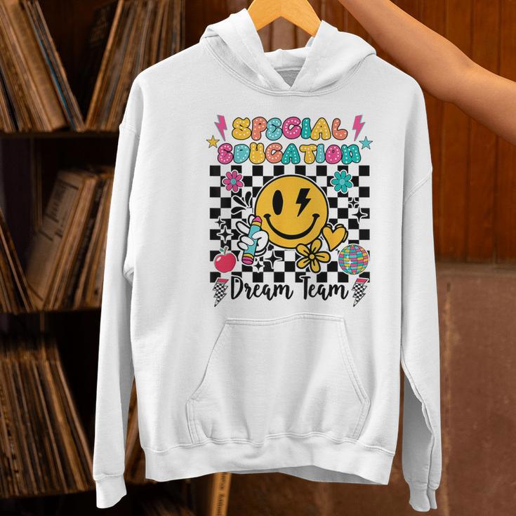 Retro Special Education Squad Groovy Dream Team Teacher Women's Hoodie, Groovy Teacher Hoodies, gift for family, gift for coworker