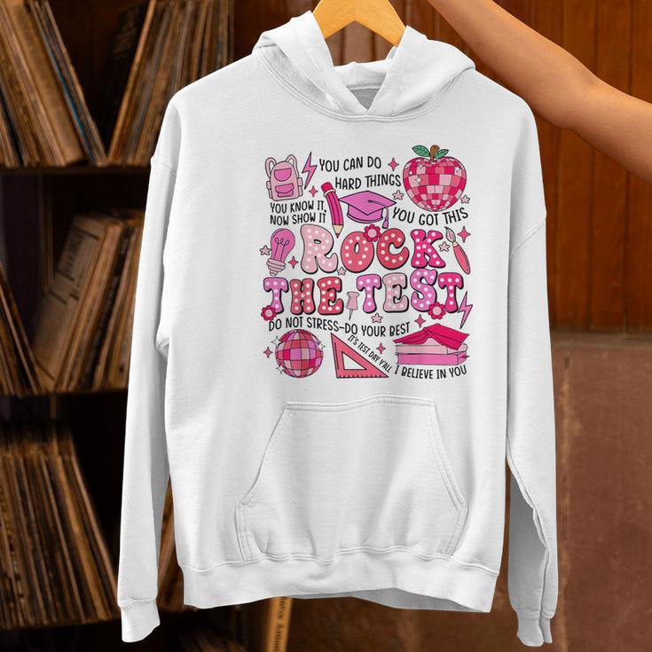 Rock The Test Testing Day Don't Stress Do Your Best Teacher For Men Women Girls Kids Women's Hoodie, gift for family, gift for coworker
