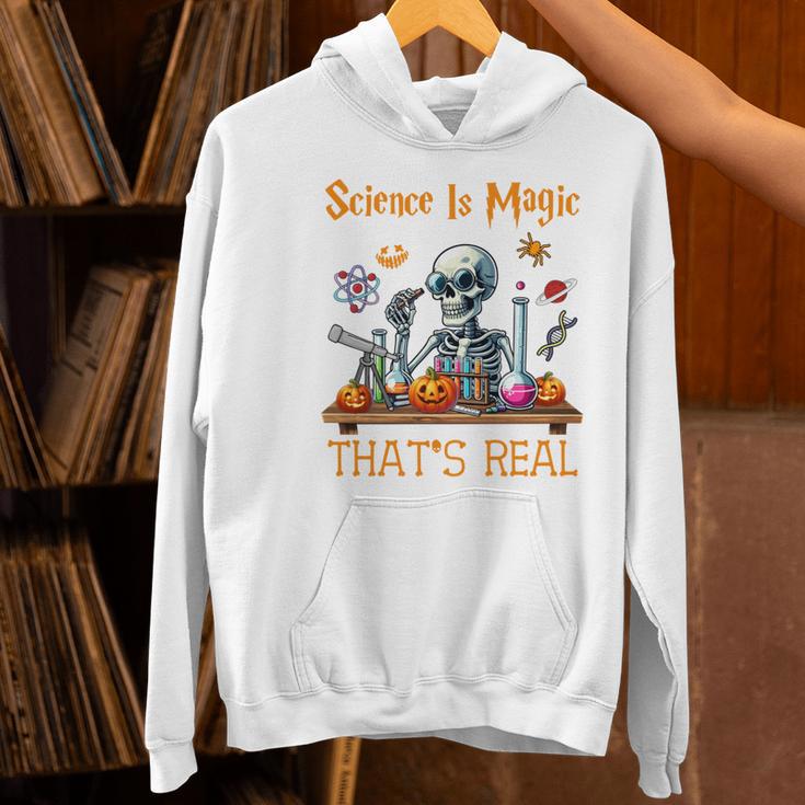Science Is Magic Halloween Skeleton Students Teacher Women's Hoodie, Science Teacher Hoodies, gift for family, gift for coworker