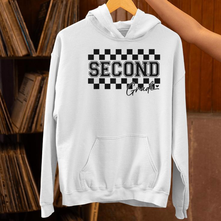Second Grade Checkered Teacher 1st Day Back To School Women Women's Hoodie, gift for family, gift for coworker