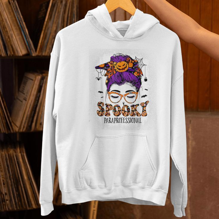 Spooky Paraprofessional Life Halloween Messy Bun Teacher For Men Women Women's Hoodie, gift for family, gift for coworker Spooky Paraprofessional Life Halloween Messy Bun Teacher For Men Women Women's Hoodie, gift for family, gift for coworker