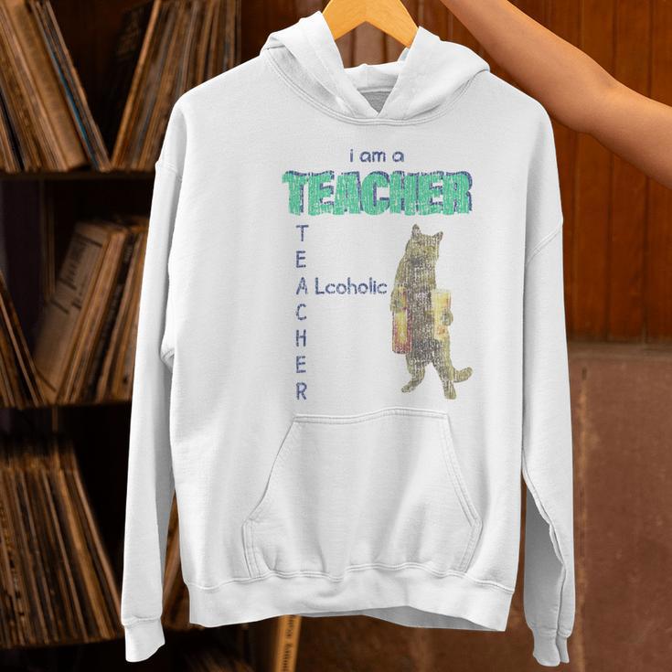 I Am A Teacher Alcoholic Cat Beer Feline Men Women Women's Hoodie, gift for family, gift for coworker I Am A Teacher Alcoholic Cat Beer Feline Men Women Women's Hoodie, gift for family, gift for coworker