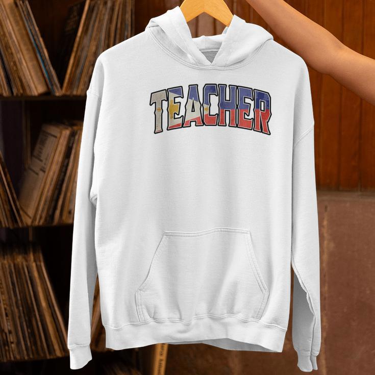 Teacher Filipino Vintage Heritage DNA Flag Women's Hoodie, gift for family, gift for coworker Teacher Filipino Vintage Heritage DNA Flag Women's Hoodie, gift for family, gift for coworker