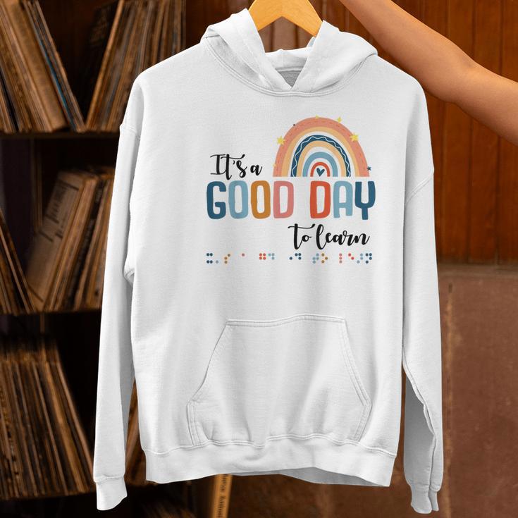 Teacher Of Visually Impaired Braille A Good Day To Learn Women's Hoodie, gift for family, gift for coworker