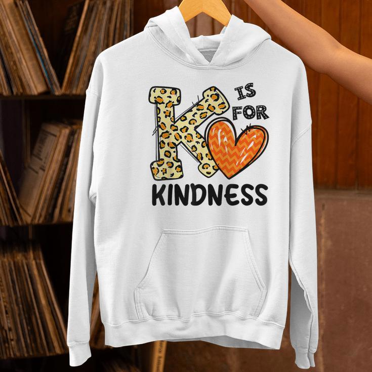 Unity Day K Is For Kindness Anti Bullying Orange Teacher Men Women Kids Women's Hoodie, gift for family, gift for coworker