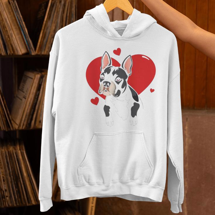 Valentine's Day Boston Terrier Heart Women's Hoodie, gift for family, gift for coworker