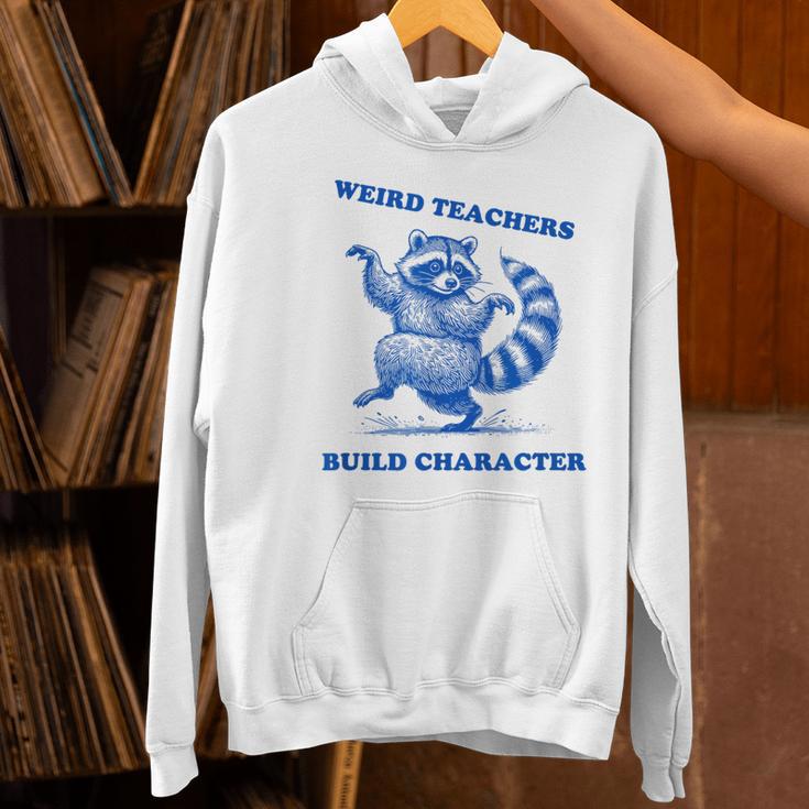 Weird Teachers Build Character Shirt Raccoon Dancing Women's Hoodie, gift for family, gift for coworker Weird Teachers Build Character Shirt Raccoon Dancing Women's Hoodie, gift for family, gift for coworker