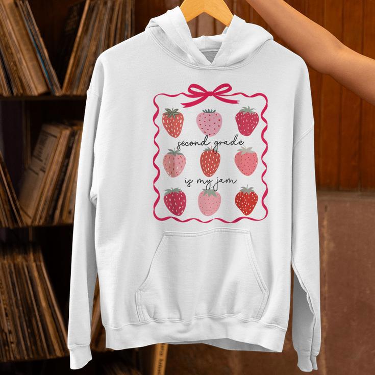 Women Second Grade Is My Jam Strawberry First Kids Teacher Women's Hoodie, First Grade Teacher Hoodies, gift for family, gift for coworker Women Second Grade Is My Jam Strawberry First Kids Teacher Women's Hoodie, First Grade Teacher Hoodies, gift for family, gift for coworker