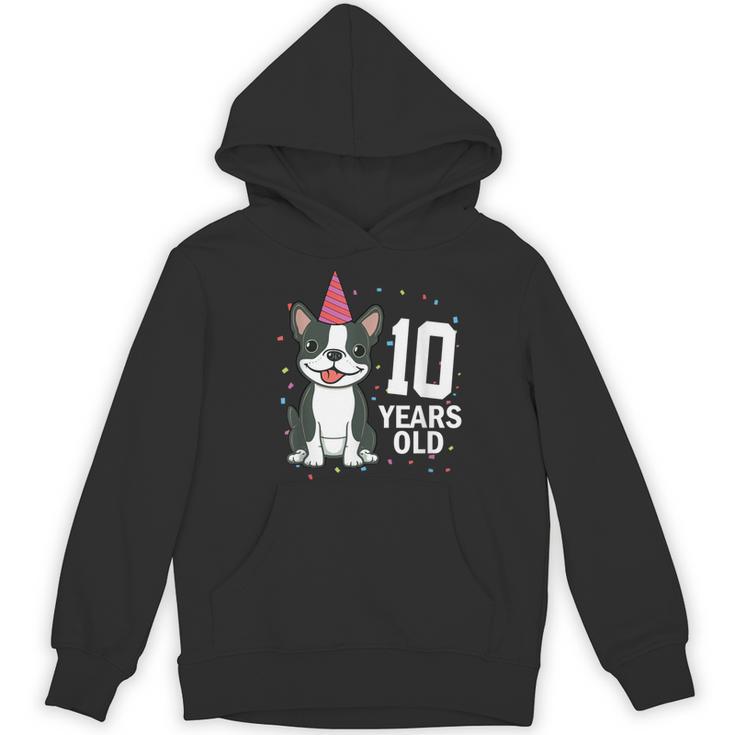 10 Years Old Birthday Boston Terrier Dog Lover 10th Party For Men Women Kids Women's Hoodie, novelty gifts, funny gifts