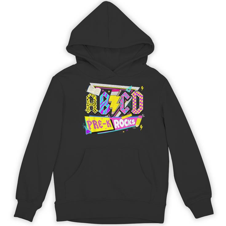 ABCD Pre-K Rocks Back To School PreK Kindergarten Teacher Women's Hoodie, novelty gifts, funny gifts