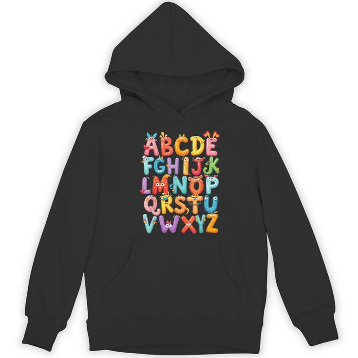 Alphabet A-Z ABC Kids Back To School Pre K Teachers Women's Hoodie, novelty gifts, funny gifts