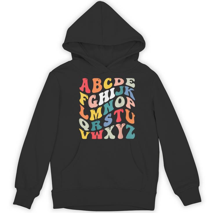 Alphabet Hi Back To School ABC Pre K Kindergarten Teacher Women's Hoodie, novelty gifts, funny gifts
