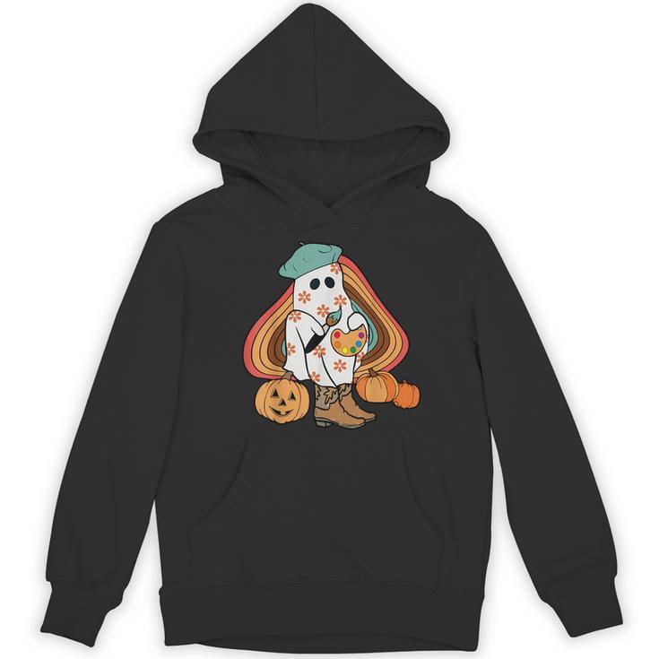 Art Teacher Painting Brushes Retro Pumpkin Ghost Artist Women's Hoodie, novelty gifts, funny gifts Art Teacher Painting Brushes Retro Pumpkin Ghost Artist Women's Hoodie, novelty gifts, funny gifts
