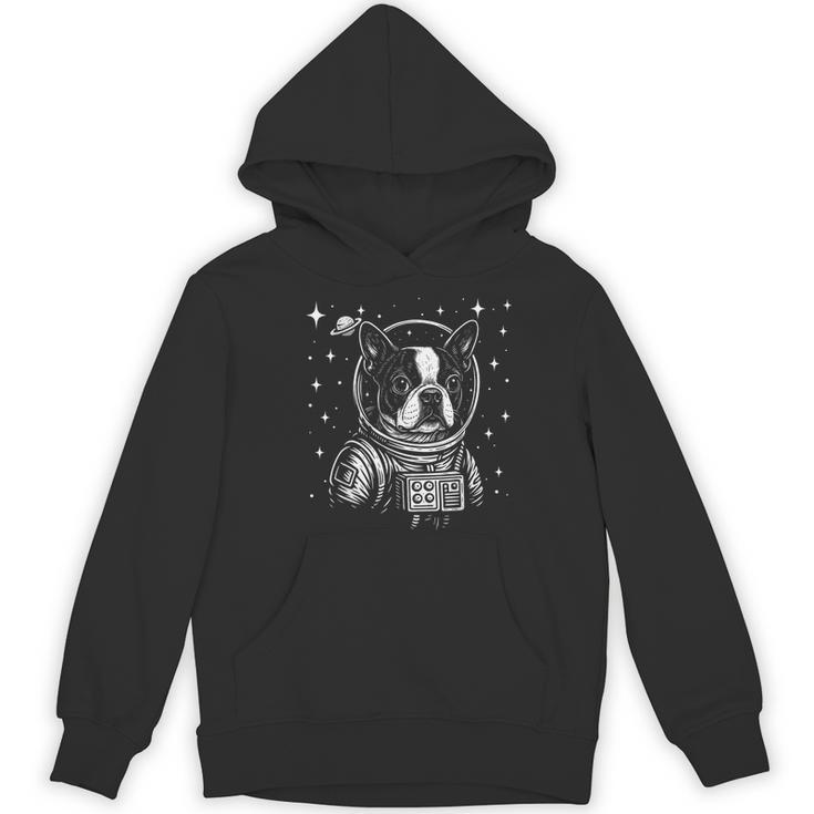 Astronaut Boston Terrier Space Galaxy Dog Lovers Women's Hoodie, novelty gifts, funny gifts