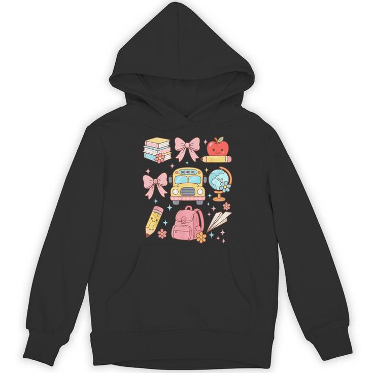 Back To School Coquette Teacher Women Girl Kindergarten PreK Women's Hoodie, novelty gifts, funny gifts