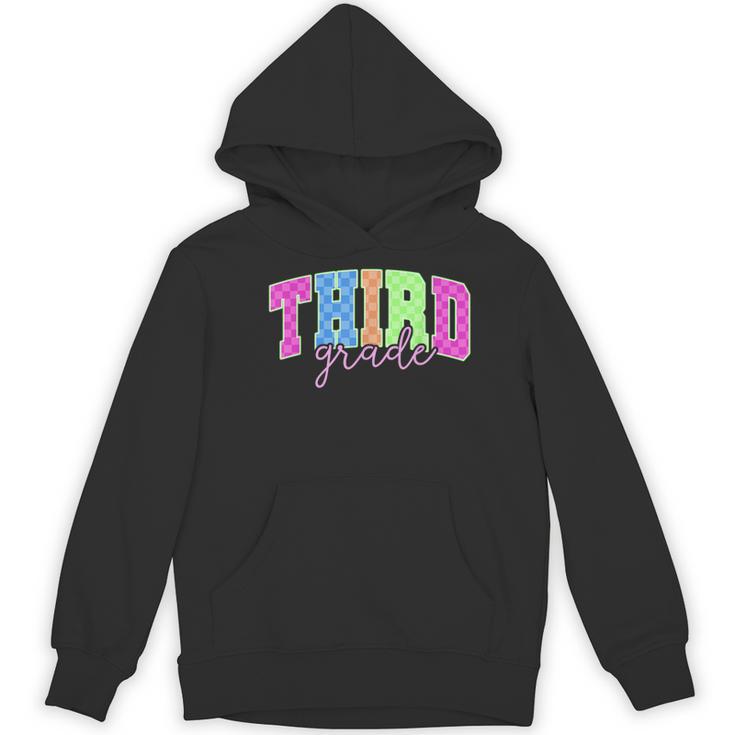 Back To School Neon Checkered Third Grade Colorful Teacher Women's Hoodie, novelty gifts, funny gifts Back To School Neon Checkered Third Grade Colorful Teacher Women's Hoodie, novelty gifts, funny gifts