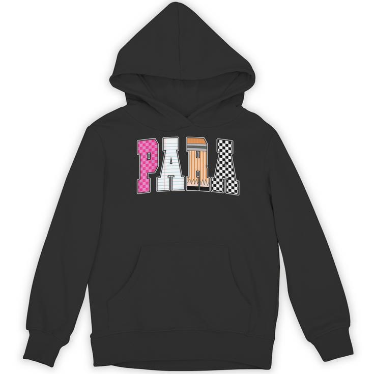 Back To School Teacher Para Preppy Checkered Para Life Women's Hoodie, novelty gifts, funny gifts Back To School Teacher Para Preppy Checkered Para Life Women's Hoodie, novelty gifts, funny gifts