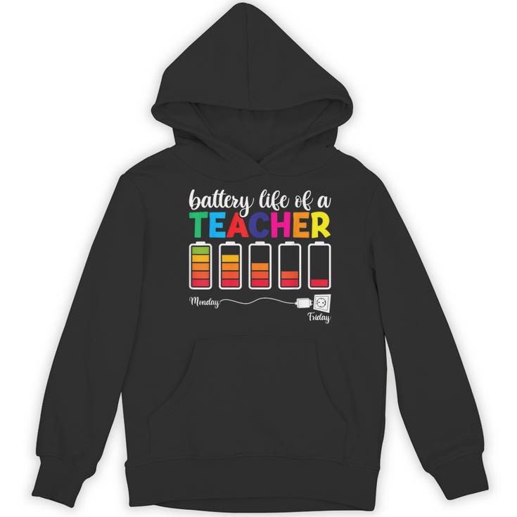 Battery Life Of a Teacher Shirt Thanksgiving Teacher Women's Hoodie, novelty gifts, funny gifts