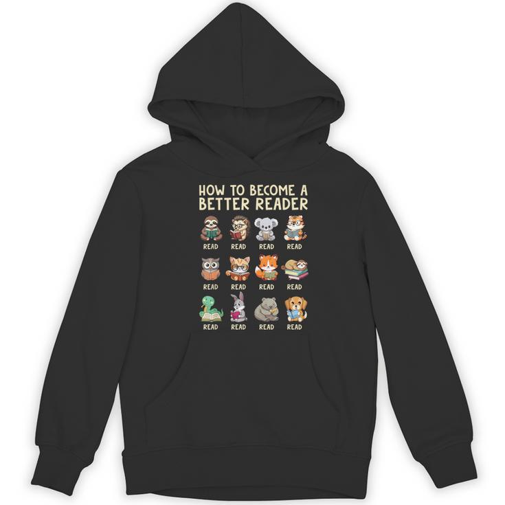How To Become A Better Reader Animals Reading Teacher Women's Hoodie, novelty gifts, funny gifts