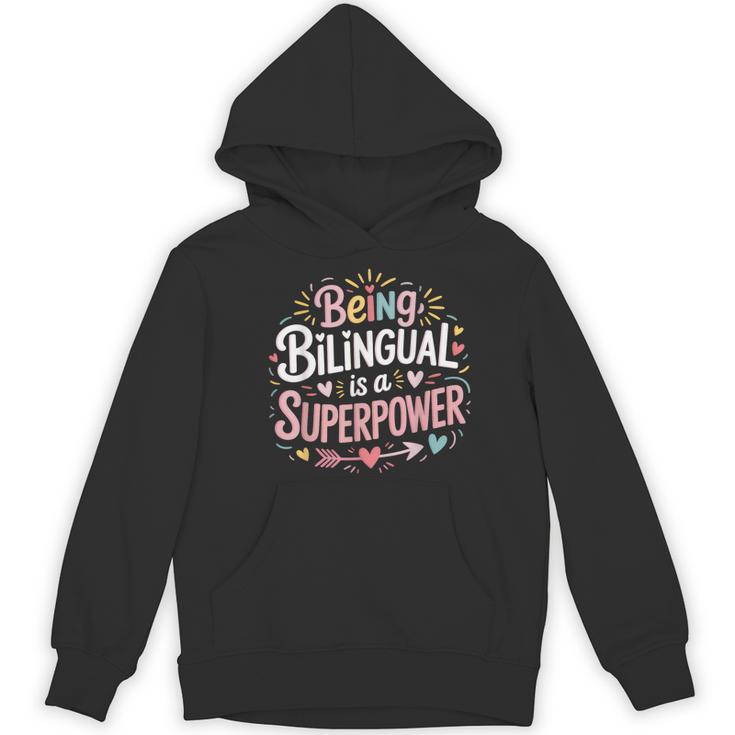 Being Bilingual Is A Superpower ESL Teacher School Women's Hoodie, novelty gifts, funny gifts