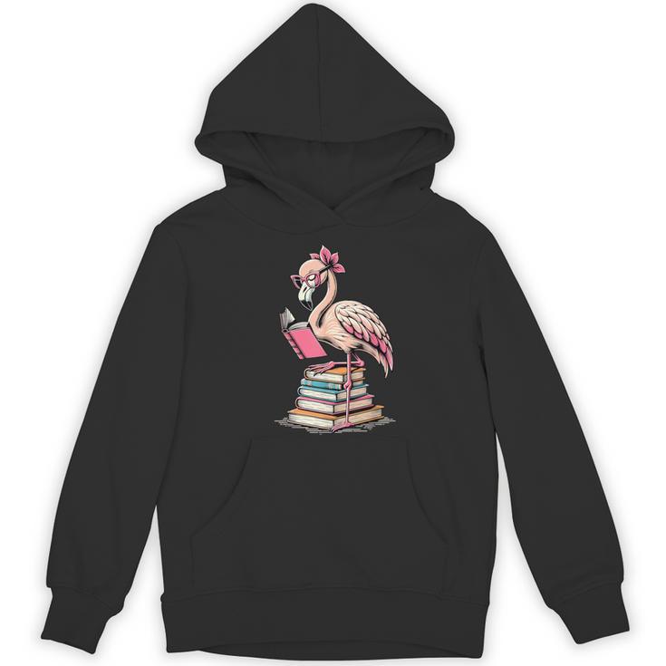Book Lover Cute Flamingo Reading Teacher Librarian Women Women's Hoodie, novelty gifts, funny gifts