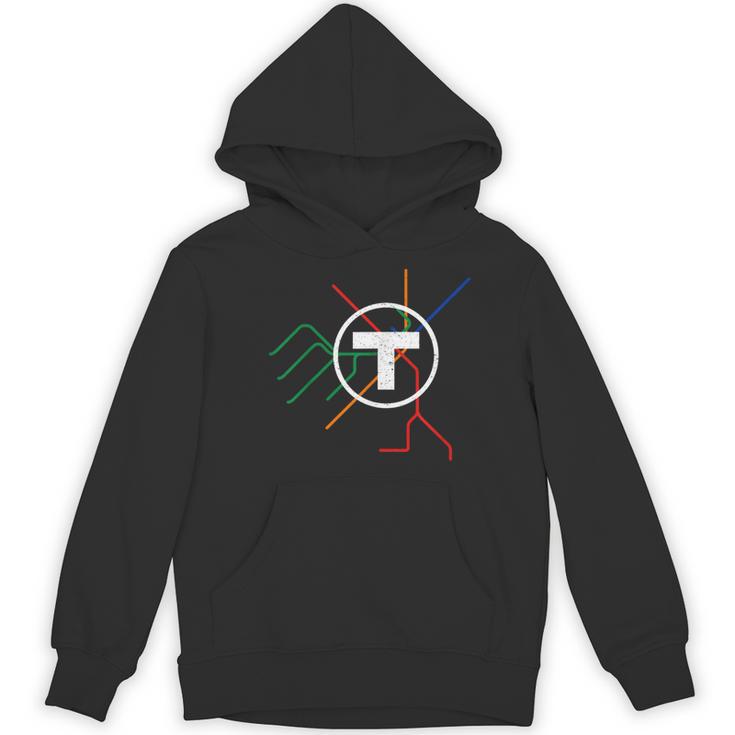 Boston T Subway Map Vintage MBTA Women's Hoodie, novelty gifts, funny gifts