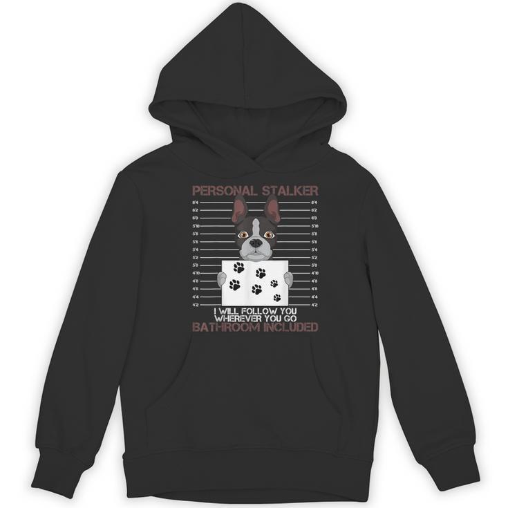 Boston Terrier American Gentleman Personal Stalker Dog Lover Women's Hoodie, novelty gifts, funny gifts