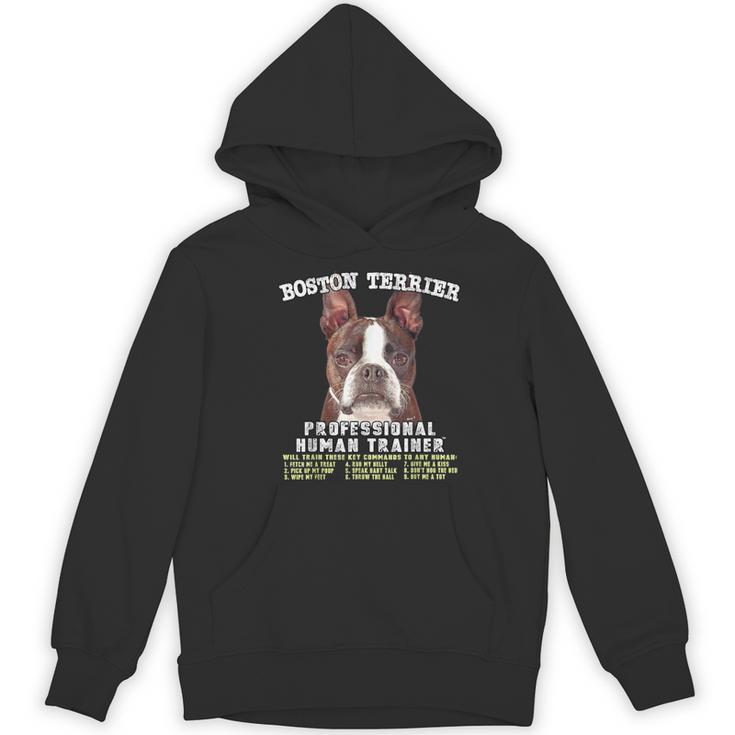 Boston Terrier Brindle Dog Professional Human Trainer Women's Hoodie, novelty gifts, funny gifts