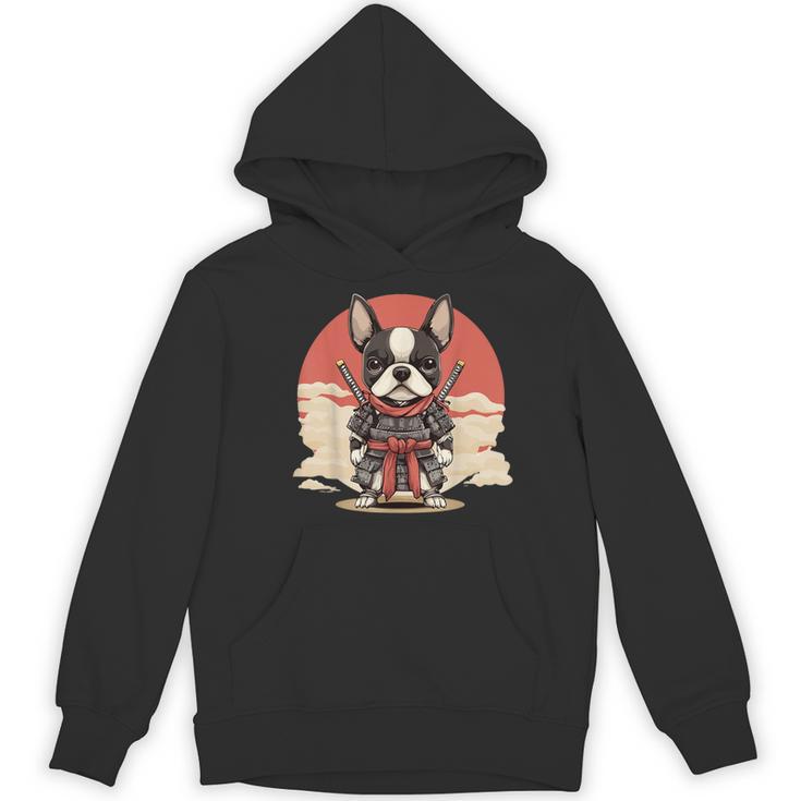 Boston Terrier Dog Japanese Style Samurai Dogs Women's Hoodie, novelty gifts, funny gifts