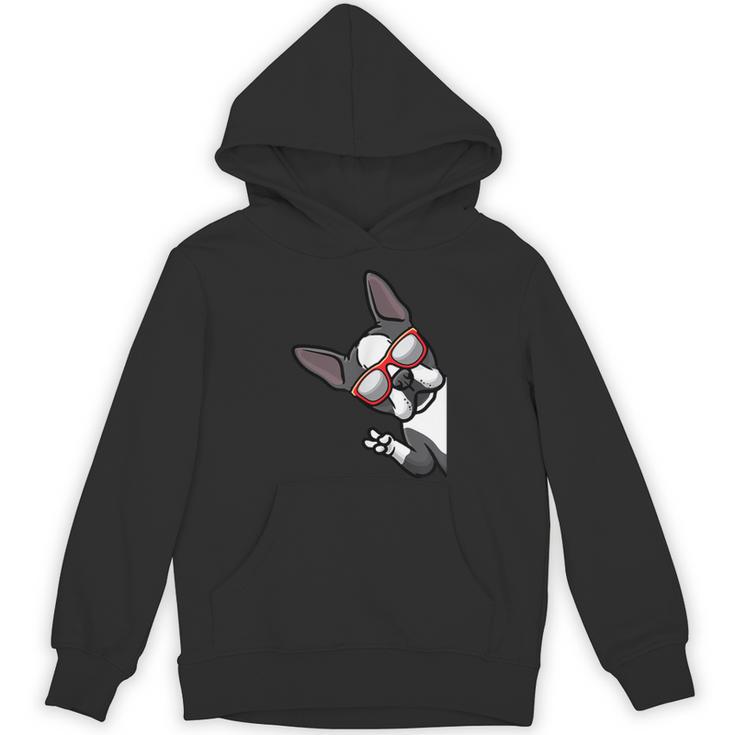 Boston Terrier Dog From Side Boston Bull Women's Hoodie, novelty gifts, funny gifts