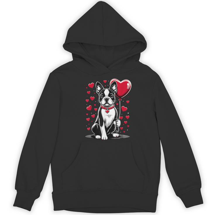 Boston Terrier Dog Valentine's Day Dog Owner Valentine Women's Hoodie, novelty gifts, funny gifts