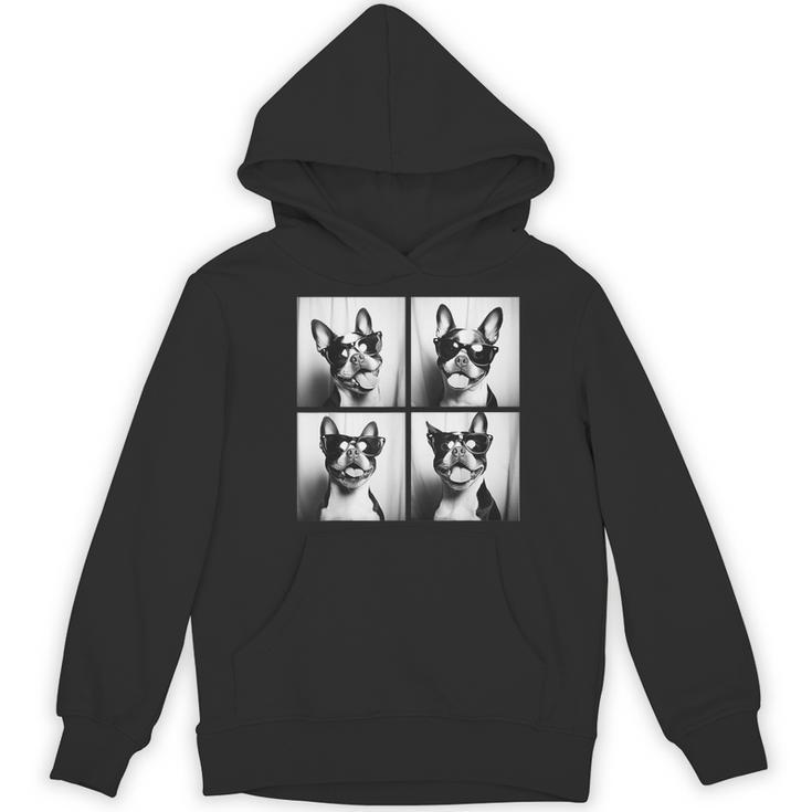 Boston Terrier Dogs With Sunglasses Photo Pets Meme Women's Hoodie, novelty gifts, funny gifts