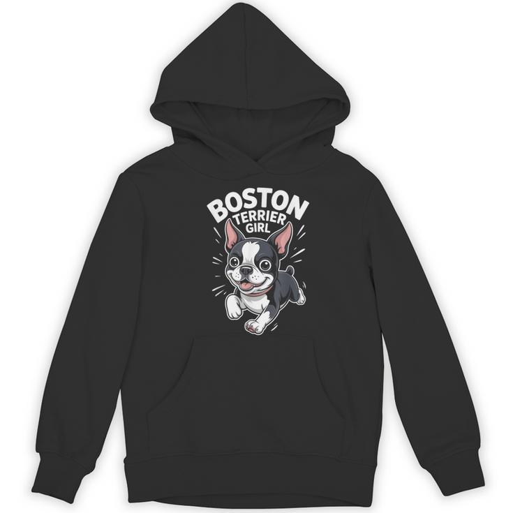 Boston Terrier Girl Cute Cartoon For Dog Owners Pet Terrier Women's Hoodie, novelty gifts, funny gifts