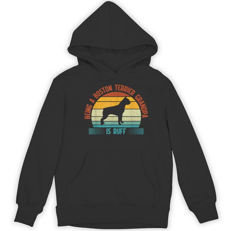 Being a Boston Terrier Grandpa Is Ruff Boston Terrier Women's Hoodie, novelty gifts, funny gifts