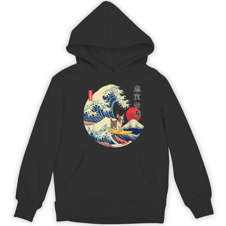 Boston Terrier Japanese Kanagawa Wave Surf Loyal Dog Men Women Kids Women's Hoodie, novelty gifts, funny gifts