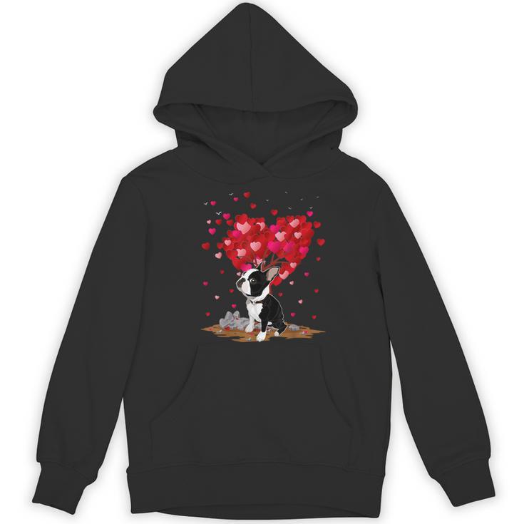 Boston Terrier Lover Heart Shape Boston Terrier Valentine Women's Hoodie, novelty gifts, funny gifts