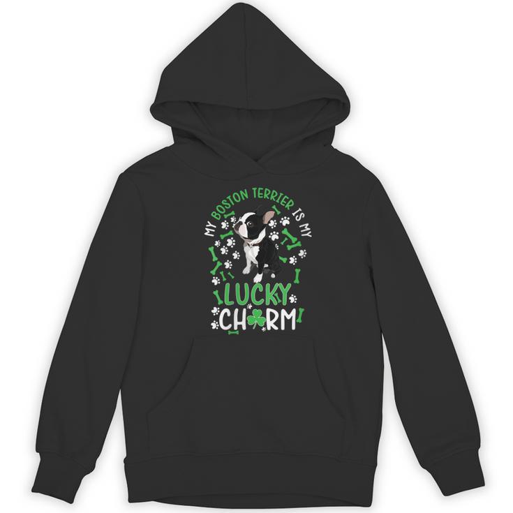 My Boston Terrier Is My Lucky Charm Paw Dog St Patrick's Day Women's Hoodie, novelty gifts, funny gifts