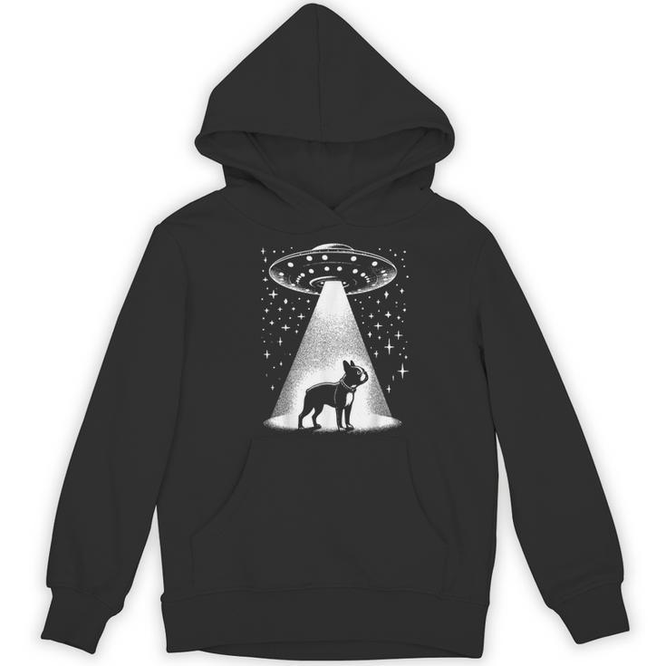 Boston Terrier Mom Dad Dog Alien UFO For Men Women Women's Hoodie, novelty gifts, funny gifts