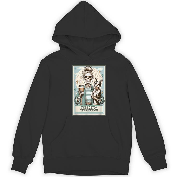 The Boston Terrier Mom Skeleton Spooky Season Halloween Women's Hoodie, novelty gifts, funny gifts