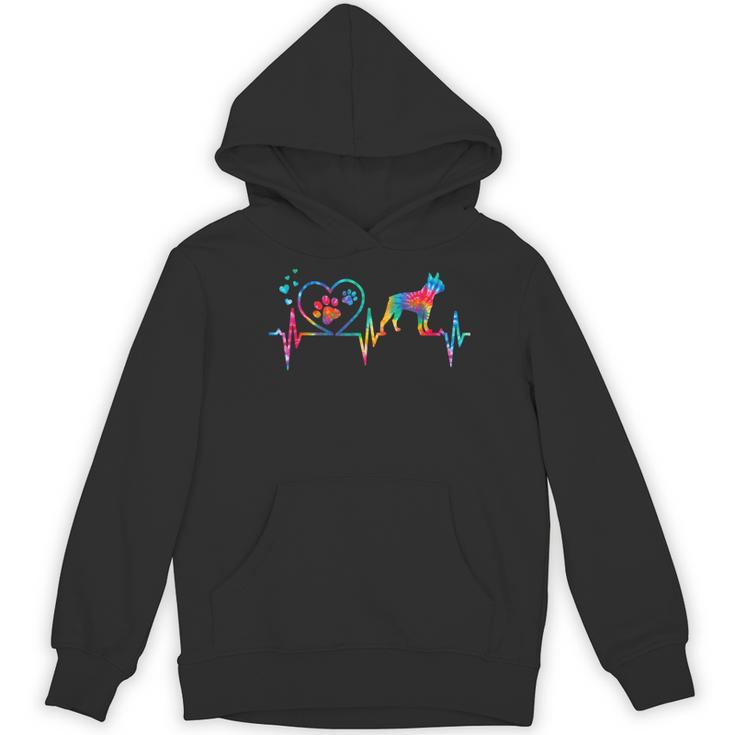 Boston Terrier Tie Dye Heartbeat Love Dog Men Women Women's Hoodie, novelty gifts, funny gifts